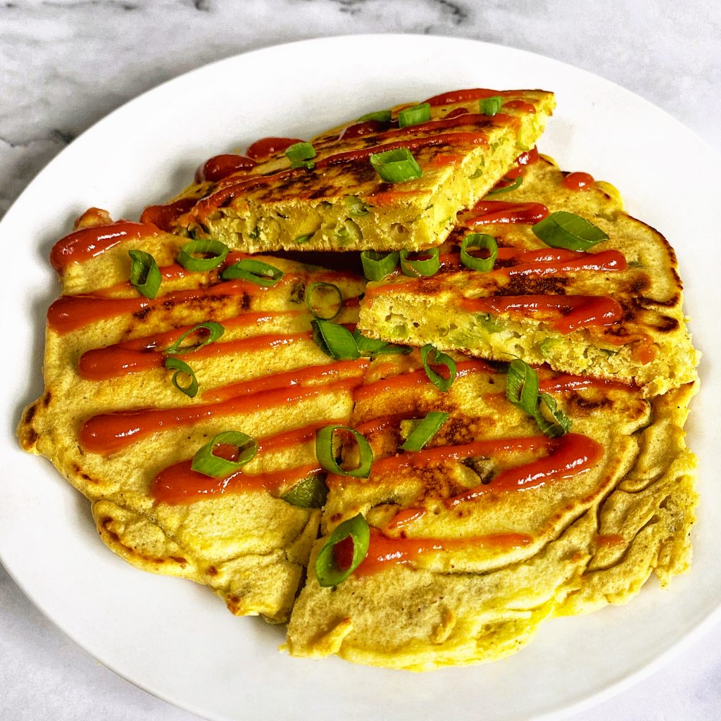 Chickpea spring onion pancake