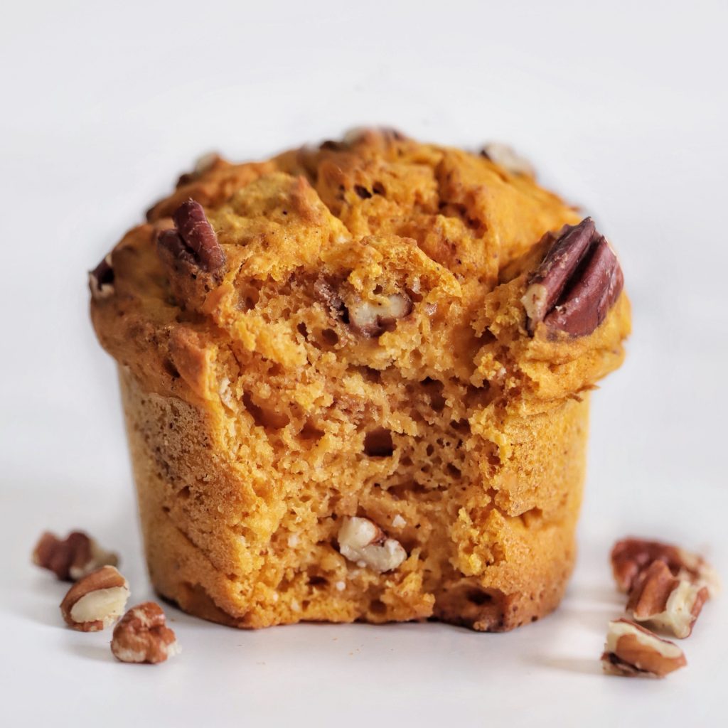 Single-serve pumpkin pecan muffin