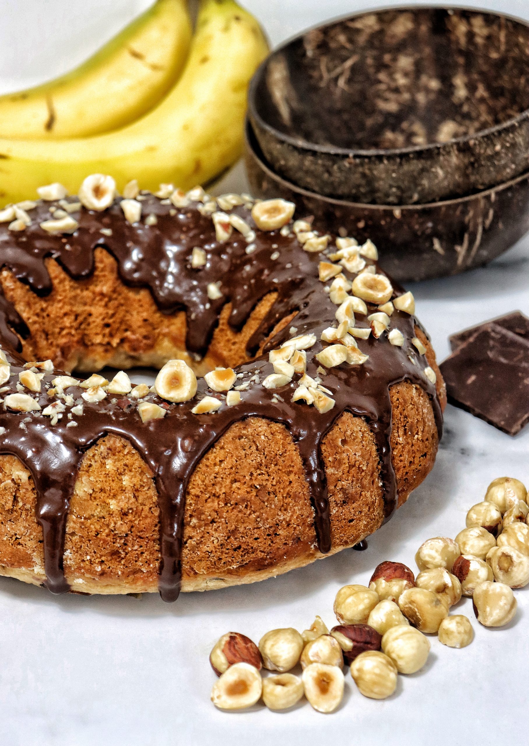 HAZELNUT BANANA BUNDT CAKE